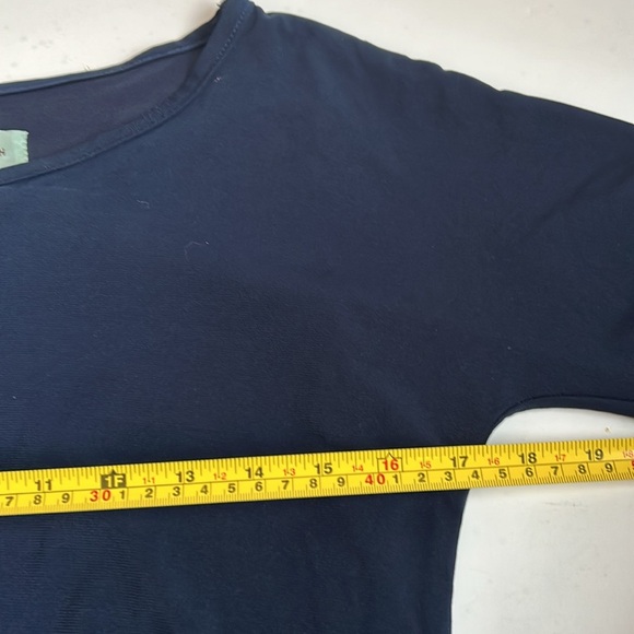 Judith March navy straight line dress 3/4 orange crochet bell sleeves lined boho - Picture 12 of 16